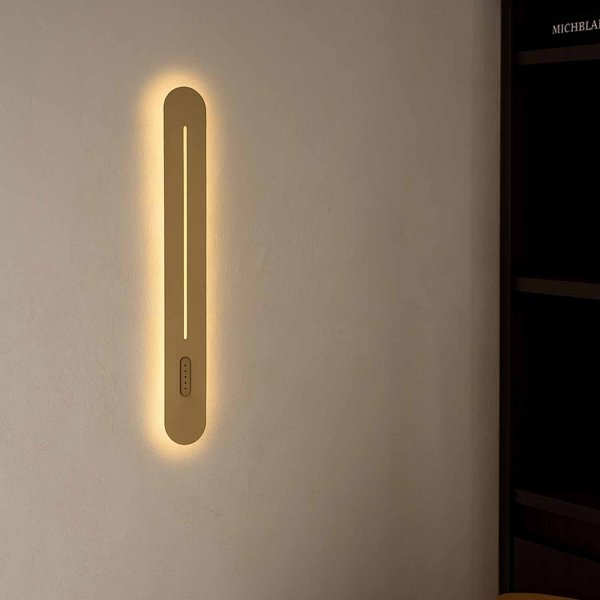 Applique LED tactile Sannix dorée 60 cm, applique linéaire dorée avec tactile